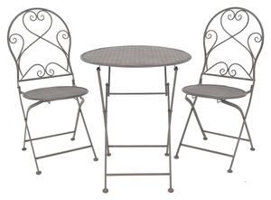 Set de 3 buc masa si scaune de gradina Walen metal bronz 60x60x70 cm
