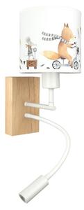 Brilagi - LED Flex. lampă BOBO WOOD 1xE27/25W/230V + LED/3W stejar/alb/cu animale