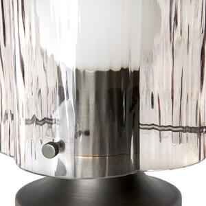 GUBI Lampa de masă Gubi Seine, alamă antică, sticlă gri fumuriu, Bronz / Alamă Veche, Camera de zi / sufragerie, Sticlă, Design