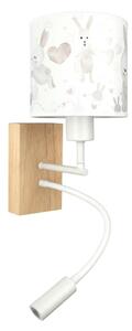Brilagi - lampă LED Flex. BOBO WOOD 1xE27/25W/230V + LED/3W stejar/alb/iepurași