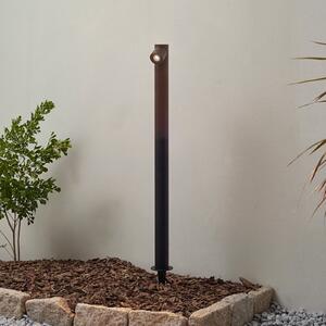 Lindby bornă luminoasă LED Luzian, înălțime 80 cm, negru, țăruș, Negru, Metal, Modern