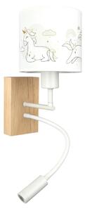 Brilagi - LED Flex. lampă BOBO WOOD 1xE27/25W/230V + LED/3W stejar/alb/unicorni
