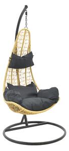 Balansoar de Gradina Model Soleil, Natural/Negru, 103x83x200 cm