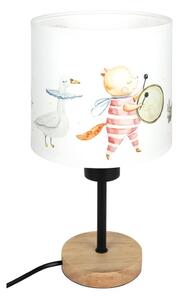 Brilagi - Lampă de masă BOBO WOOD 1xE27/25W/230V stejar/negru/alb, cu decorațiuni în formă de animale