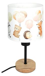 Brilagi - Lampă de masă BOBO WOOD 1xE27/25W/230V stejar/negru/alb/animăluțe