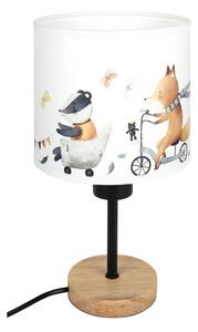 Brilagi - Lampă de masă BOBO WOOD 1xE27/25W/230V stejar/negru/alb/animaluțe