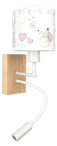 Brilagi - Lampă LED flexibilă BOBO WOOD 1xE27/25W/230V + LED/3W stejar/alb/crem./regal
