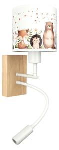 Brilagi - Lampă LED flexibilă BOBO WOOD 1xE27/25W/230V + LED/3W stejar/alb/cu motive animale