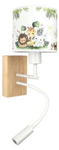 Brilagi - LED Flex. lampă BOBO WOOD 1xE27/25W/230V + LED/3W stejar/alb/verde/junglă