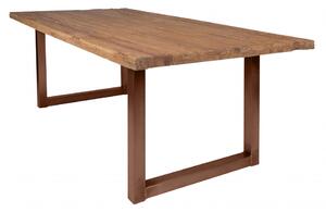 Masa dreptunghiulara cu blat din lemn de tec reciclat Tables & Benches 180 x 100 x 76 cm maro