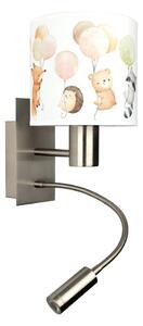 Brilagi - Lampă LED flexibilă BOBO 1xE27/25W/230V + LED/3W crom mat/alb/cu animale