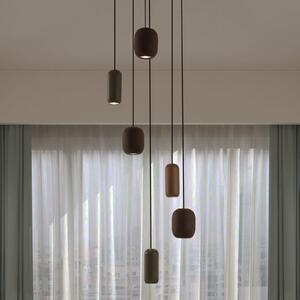 Lucande Lampa suspendată Narion, negru/colorat, cu 6 becuri, reglabil, Multicolor, Camera de zi / sufragerie, Metal, Modern