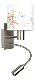 Brilagi - Lampă LED flexibilă BOBO 1xE27/25W/230V + LED/3W m. crom/alb/cu animale