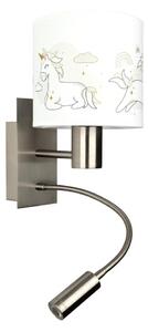 Brilagi - Lampă LED flexibilă BOBO 1xE27/25W/230V + LED/3W m. crom/alb/cu unicorni