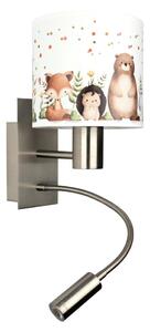 Brilagi - Lampă LED flexibilă BOBO 1xE27/25W/230V + LED/3W, crom mat/alb/cu motive animale