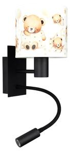 Brilagi - Lampă LED flexibilă BOBO 1xE27/25W/230V + LED/3W negru/alb/cu ursuleți