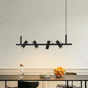 Lucande lampă suspendată Lysias, negru, metal, lungime 120cm, reglabil, Negru, Camera de zi / sufragerie, Metal, Modern