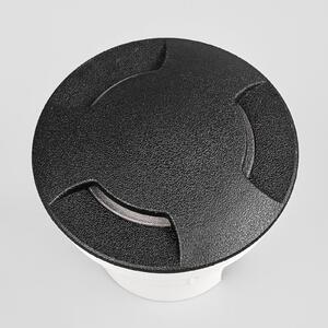 Fumagalli Lampă LED încastrată sol Ceci 120-3L negru CCT, Negru, Plastic, Modern, Corpuri de iluminat încastrate rotunde