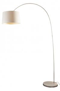 Lampadar din material textil/metal/marmura arc 205 cm alb, un bec