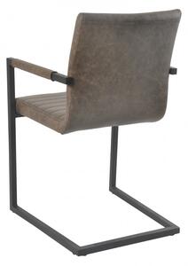 Set 2 scaune din piele artificiala maro inchis