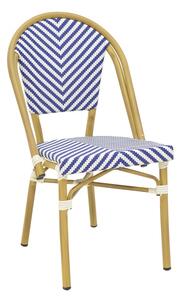 Scaun de gradina Uarmin aluminiu natural textilena albastru si alb 46x57x85 cm