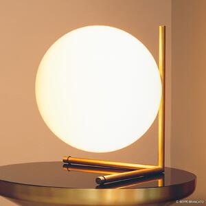 FLOS IC T2 lampă de masă, alamă periat, reglabil, Auriu / Alamă, Camera de zi / sufragerie, Metal, Design