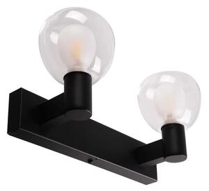 Aplica de perete pentru baie POLA 2xG9/5W/230V IP44 negru/sticlă transparentă