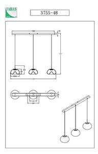 Fabas Luce Suspensie cu LED Brena, coniac, 3 lumini, reglabilă, CCT, reglabil, Camera de zi / sufragerie, Sticlă, Design