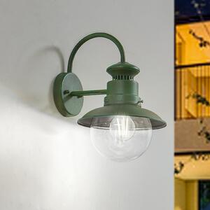 Lindby Aplică de exterior Celinor, verde, oțel, Ø 15 cm, reglabil, Verde, Metal, Casă de țară / Rustic, Soclu de perete jos