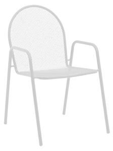 Scaun de gradina Tarete stivuibil alb metal 55x64x86.5 cm
