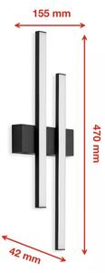 Telefunken - Aplica LED de exterior pentru perete 2xLED/4W/230V IP44 negru
