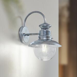Lindby Aplică de exterior Celinor, argintiu, oțel, Ø 15 cm, reglabil, Metalic, Metal, Design industrial, Soclu de perete jos