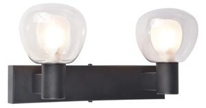 Aplica de perete pentru baie POLA 2xG9/5W/230V IP44 negru/sticlă transparentă
