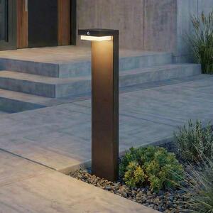 Lindby Lampă solară LED pentru soclu Eleazar, negru, aluminiu, senzor, reglabil, Negru, Aluminiu, Modern