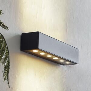 Lucande LED lumina de perete în aer liber Selim, lungime 30 cm, negru, Negru, Aluminiu, Modern