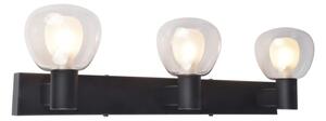 Aplica de perete pentru baie POLA, 3xG9/5W/230V, IP44, negru/transparent
