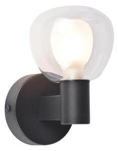 Aplica de perete pentru baie POLA, 1x G9, 5W, 230V, IP44, negru/transparent