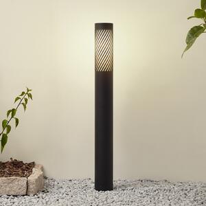 Lindby Bornă luminoasă Lurinda, negru, aluminiu, Ø 10,5 cm, reglabil, Negru, Aluminiu, Modern