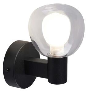 Aplica de perete pentru baie POLA, 1x G9, 5W, 230V, IP44, negru/transparent