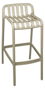 Scaun de bar de gradina Zoi plastic PP cappuccino 56x36x87 cm