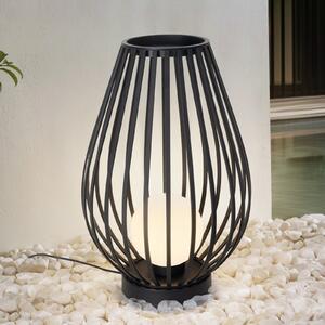 Lucande lumina patio Marrin, negru, metal, Ø 46cm, Negru, Metal, Modern
