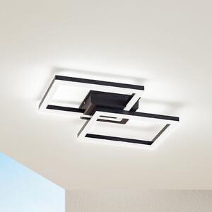 Lindby LED-Außendeckenlampe Finian, 48cm x 48cm, CCT dimabil, reglabil, Negru, Plastic, Modern
