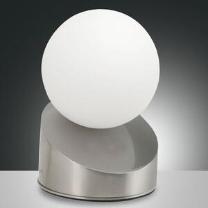 Fabas Luce Lampă de masă LED Gravity, nichel, reglabil, Gri, dormitor, Metal, Modern, glob