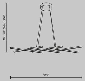 Maytoni MOD244PL-L50BSK - Lustra LED HALO, suspendată pe cablu, LED/40W/230V, aurie