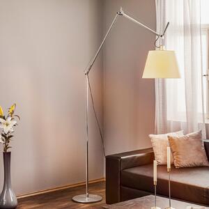 Artemide Lampadar Tolomeo Mega, alb/aluminiu, pergament, dimabil, reglabil, Metalic, Camera de zi / sufragerie, Metal, Design