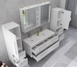 Set 4 piese mobilier pentru baie, alb, 120 cm