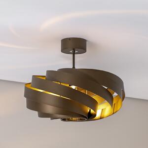 Euluna Plafonieră Vento, maro cafea, Ø 50 cm, reglabil, Maro / Rugină, Camera de zi / sufragerie, Metal, Modern