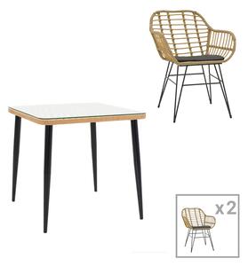 Set masa si scaune 3 buc de gradina Naoki B Pako World Natural 80x80x78 cm