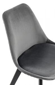 Set 2 scaune tapitate cu aspect catifelat Cleo gri