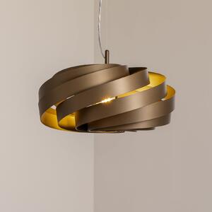 Euluna Lampă suspendată Vento, maro cafea, Ø 50 cm, reglabil, Maro / Rugină, Camera de zi / sufragerie, Metal, Modern